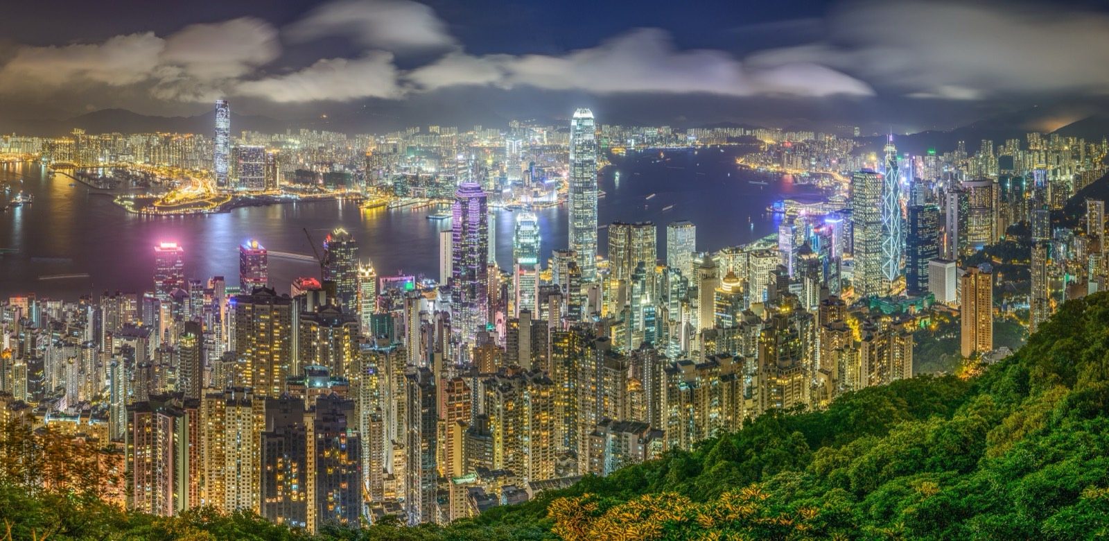 Hong Kong skyline at night